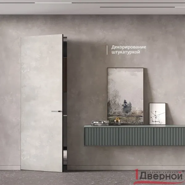 Скрытая дверь Invisible (белая пластиковая кромка с 4х торцов)